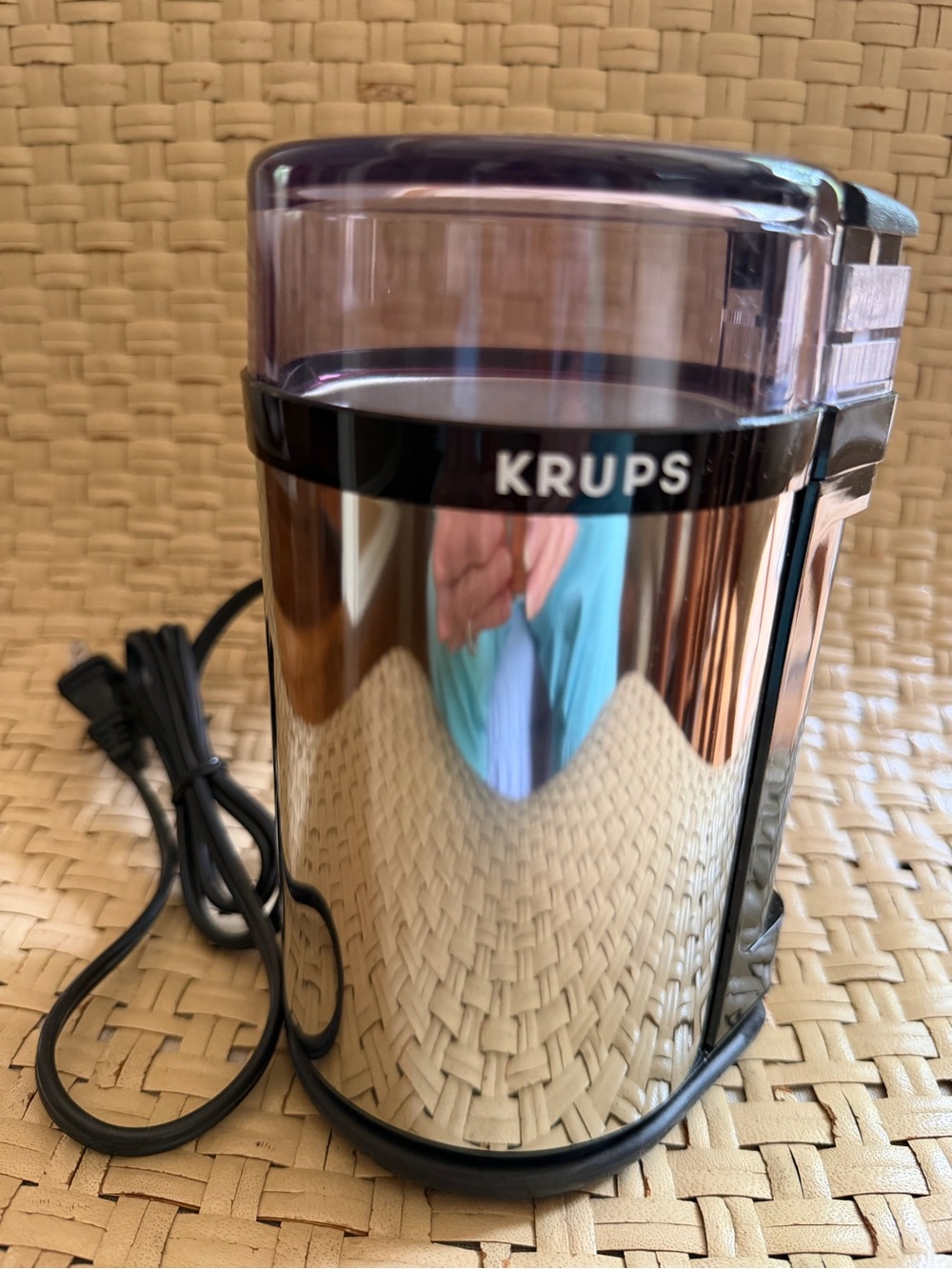 KRUPS Electric Coffee Grinder - Chrome & Black